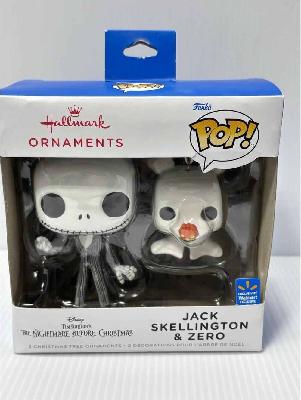 Hallmark Funko Pop Nightmare Before Christmas Jack Skellington Zero Ornament Set